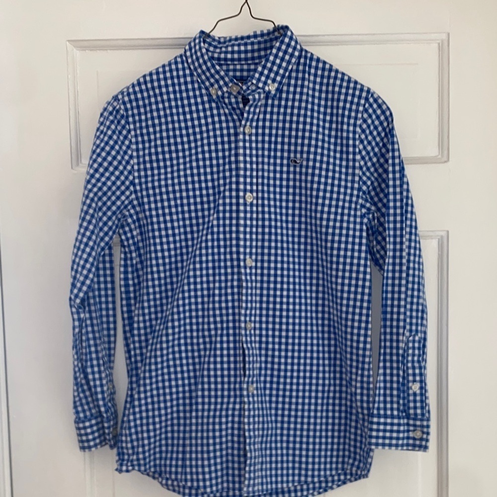 Vineyard Vines Blue Checkered boys Shirt